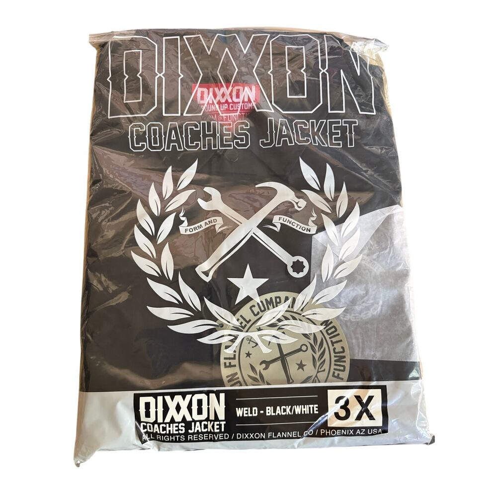 NWT Dixxon Flannel Co. Weld Coaches Jacket Black & White 3X